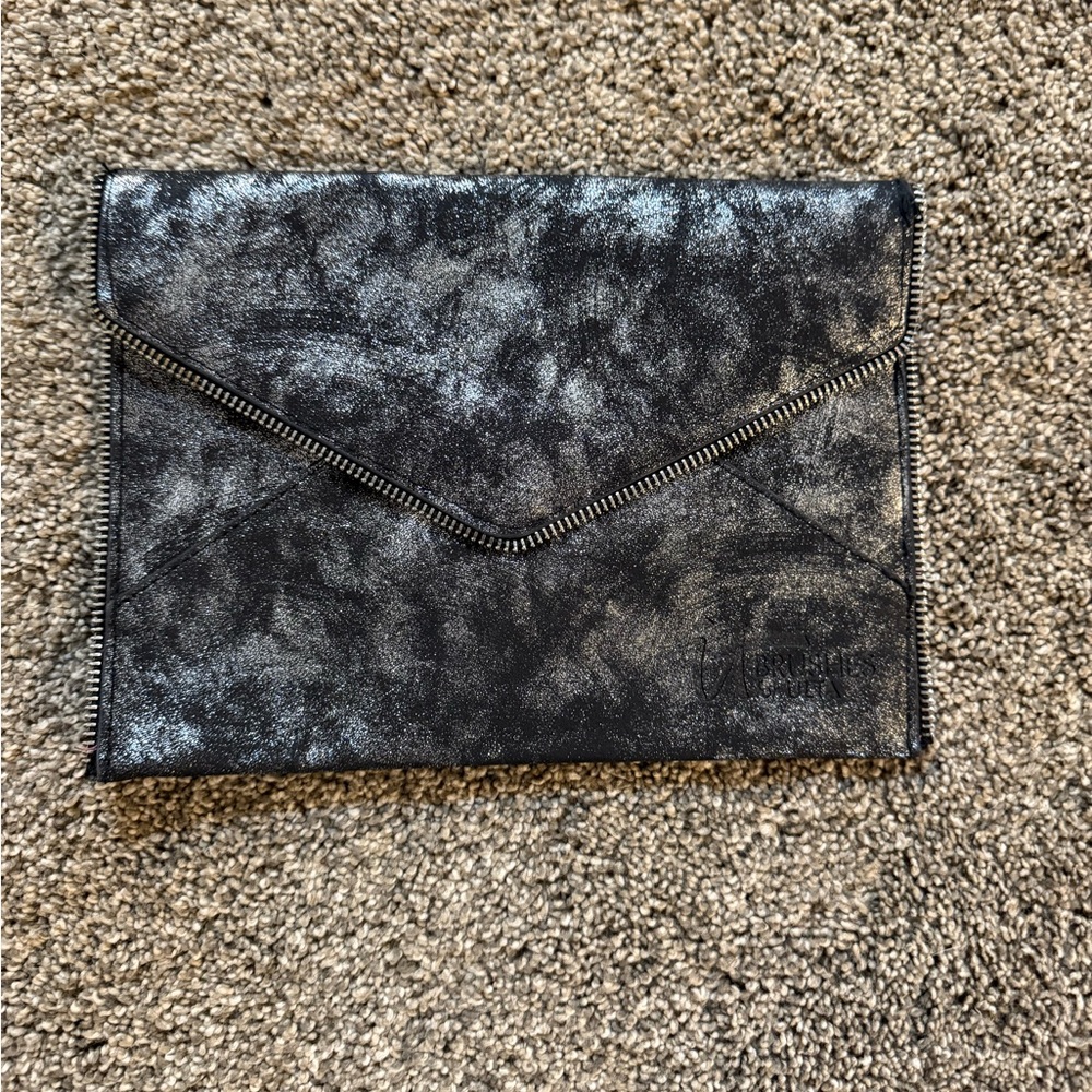 Black metallic Envelope Clutch Ulta brush bag